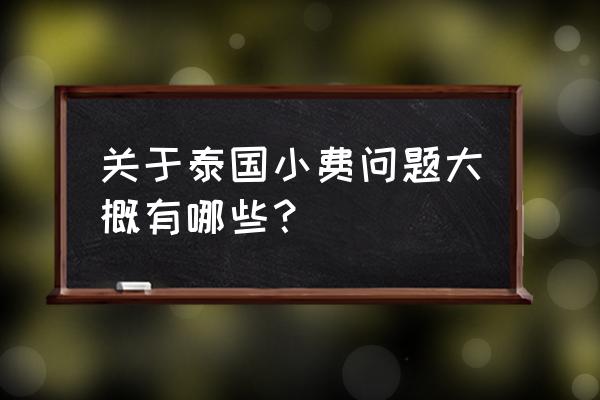 泰国快餐要给小费吗 关于泰国小费问题大概有哪些？