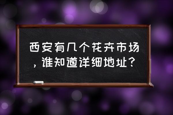 西安市绿植批发市场在哪 西安有几个花卉市场，谁知道详细地址？