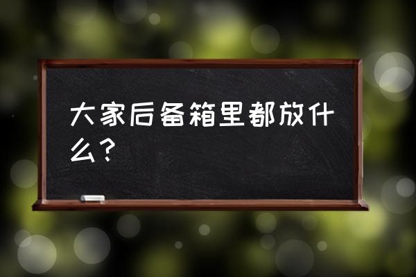 车后备箱收纳箱放什么 大家后备箱里都放什么？