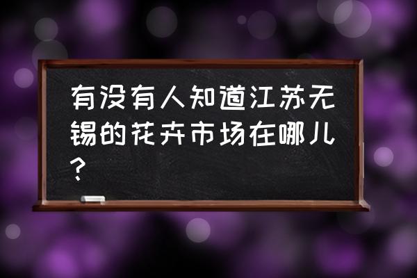 无锡哪里有仿真花批发市场 有没有人知道江苏无锡的花卉市场在哪儿？