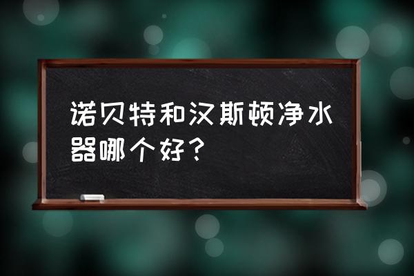 德国进口净水器哪个牌子最好 诺贝特和汉斯顿净水器哪个好？