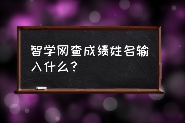 怎样查一个人的姓名的分数 智学网查成绩姓名输入什么？