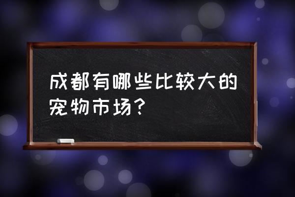 成都哪有狗粮批发市场 成都有哪些比较大的宠物市场？