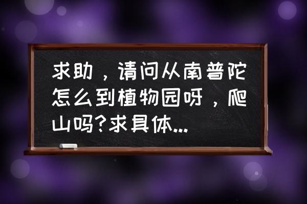 厦门南普陀寺去植物园乘几路车 求助，请问从南普陀怎么到植物园呀，爬山吗?求具体路线怎么走？