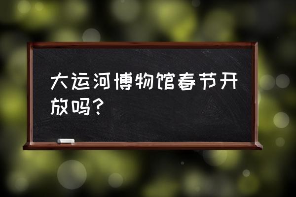 扬州市大运河博物馆网上预约 大运河博物馆春节开放吗？