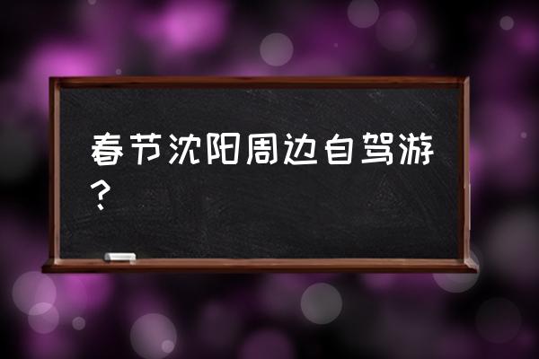 沈阳自驾游一日游最佳路线图 春节沈阳周边自驾游？