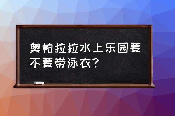 郑州奥帕拉拉水上公园门票价格表 奥帕拉拉水上乐园要不要带泳衣？