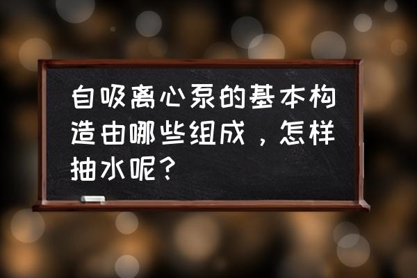 液下泵的结构 自吸离心泵的基本构造由哪些组成，怎样抽水呢？