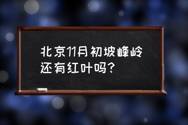 最佳红叶观赏路线推荐北京 北京11月初坡峰岭还有红叶吗？