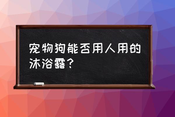 婴儿沐浴露可以给狗狗用吗有毒吗 宠物狗能否用人用的沐浴露？