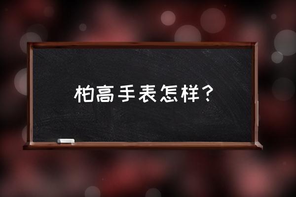 手表手绘大全 柏高手表怎样？