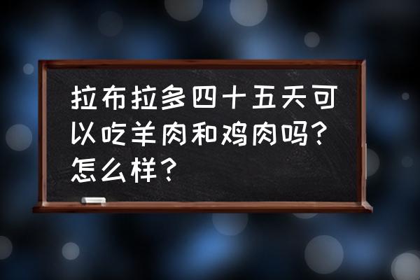 什么食物不能大量吃 拉布拉多四十五天可以吃羊肉和鸡肉吗？怎么样？