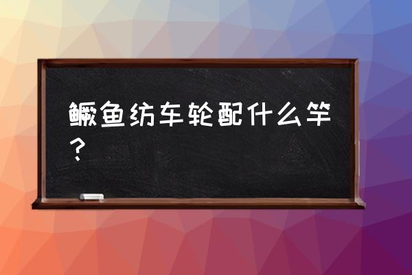 直柄竿能不能装水滴轮 鳜鱼纺车轮配什么竿？