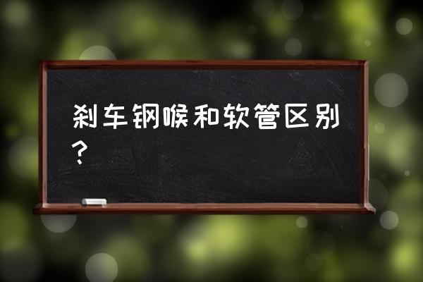 刹车软管需要不需要更换 刹车钢喉和软管区别？