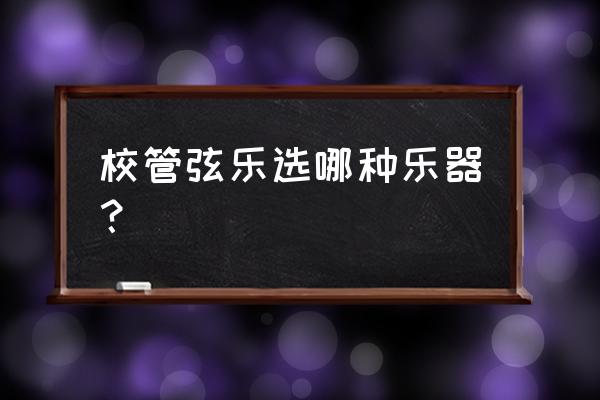 军乐队乐器哪个可以单独表演 校管弦乐选哪种乐器？