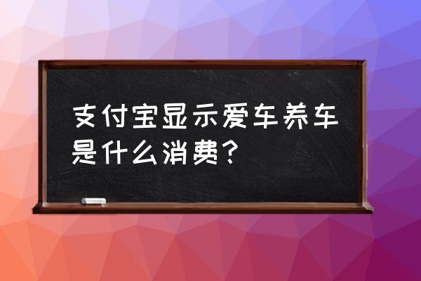 支付宝汽车保养的订单哪里查询 支付宝显示爱车养车是什么消费？