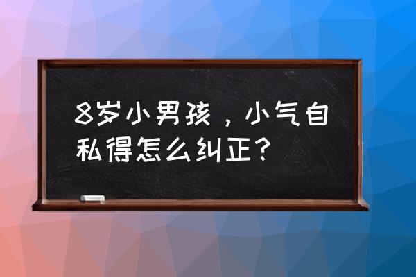 男孩子必备的基本教养 8岁小男孩，小气自私得怎么纠正？