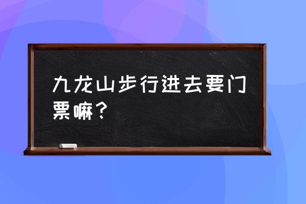 博山有哪些免费景点可以玩 九龙山步行进去要门票嘛？